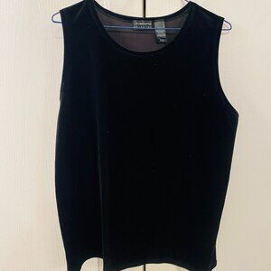 Liz Claiborne Women's L Velvet Black Tank Top
